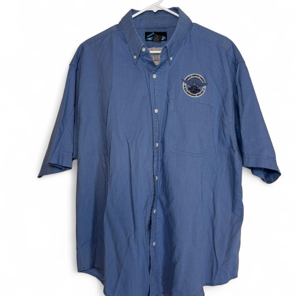 Harley Davidson Sky Blue cotton blend short sleeve men’s shirt